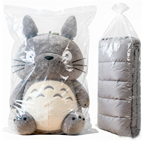 LANSKYLAN 4 Pièces Sacs de Rangement Extra Larges en Plastique Transparent, 100 x 150 cm Grand Sac de Rangement en Plastique Réutilisable Anti-poussière Pour Protéger Bagage, Valise, Meuble, Chaise