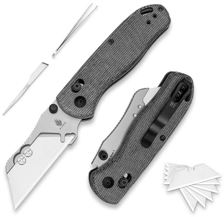 Kizer Drop Bear (dubbelskruvversion) EDC skärkniv fickkniv | Universalkniv med 10 rakblad, fällkniv med kopplingslås och fickklämma för män och kvinnor V3619JA3