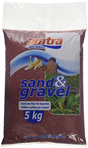 Croci Amtra Red Ceramized Quartz – Feiner Quarz-Aquariensand, für Süß- oder Salzwasser, 2–3 mm Körnung, Menge 5 kg