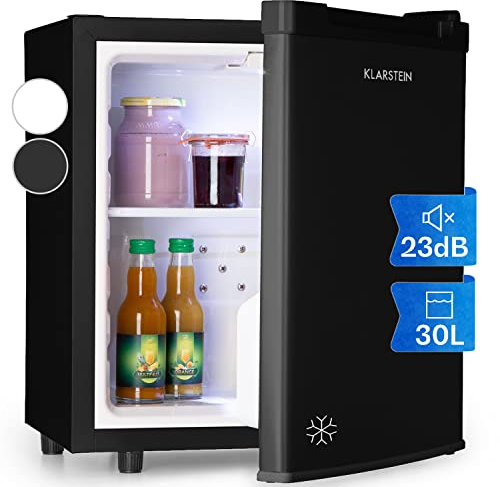 Klarstein Mini Kühlschrank für Zimmer, 30L Mini-Kühlschrank für Getränke, Snacks & Kosmetik, Kleine Minibar, Kühlschrank Klein & Leise, Kleiner Skincare Kühlschrank für Zimmer & Büro 5-15°C