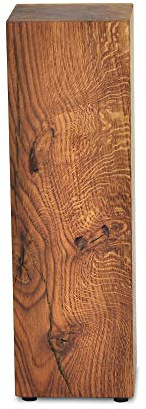 MS FACTORY Bloque de Roble de Madera Maciza - Cubo, Tronco de Madera - Mesa Auxiliar, Columna Decorativa, Soporte de Madera, Mesa de Madera, Base de Flores, Mesita de Noche - 15 x 15 x 100 cm