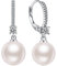 JiaYang 8mm Perlenohrringe Damen 925 Sterling Silber 18K Weißgoldvergoldung Hypoallergene Zuchtperlen Ohrringe