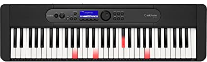 Casio LK-S450 CASIOTONE Top Leuchttastenkeyboard mit 61 anschlagdynamischen Tasten im Piano-Look mit 600 Sounds und 200 Begleitrhythmen, Mikrofoneingang, schwarz