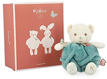 KALOO - Plume - Bulle d'amour Ours Vert - Ours en Peluche Tout Doux 23 cm - Petit Doudou Bébé - Développe Le Toucher - Jolie Boîte Cadeau Personnalisable - Dès la Naissance, K214000