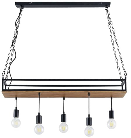 Lindby Ceiling Light Kirista dimmable (Vintage, Antique) in Black Made of Metal for e.g. Living Room & Dining (5 Light Sources E27) from Pendant Lighting lamp Hanging Ceiling