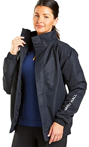 Harry Hall Horse Riding Jacket for Women & Men - Waterproof Equestrian Winter Rain Coat for Ladies, Lightweight & Breathable Water Proof Jackets with Two Way Zipper - Size L