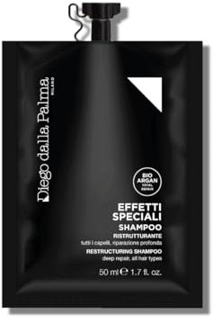 Diego dalla Palma | EFFETTI SPECIALI - Shampoo Ristrutturante e Idratante, con Bio Argan Total Repair e Olio di Semi di Lino, 50ml