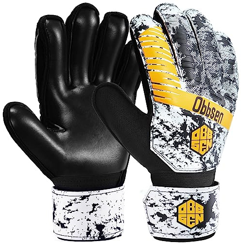 Obbsen Soccer Goalie Gloves for Kids, Youth&Adult Soccer Goalkeeper Gloves, Strong Grip Goalkeeping Gloves with Finger Protection, Men/Women/Boys/Girls