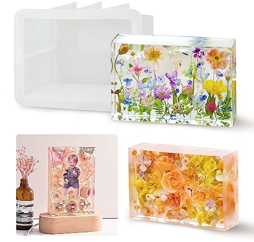 Stampo rettangolare in silicone grande, rettangolare, in resina epossidica, forma rettangolare, per colata in resina, per cornici fai da te, ornamenti, fiori, fermalibri, artigianato, regalo