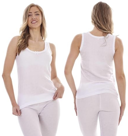 Keanu Heatforce Ladies Thermal Vests T Shirts Tops - Pack of 3 - Winter Warm 0.45 TOG Brushed Underwear Vest Baselayer