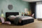 MARPUR Polsterbett Nero inkl. Taschenfederkernmatratze Salsa, 120x200 cm, Doppelbett mit Bettkasten und Lattenrost aus Holz, Velourstoff: Schwarz