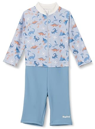 Playshoes UV-Schutz Einteiler Unisex Kinder Badeanzug Schwimmanzug Badebekleidung, Dino Allover Langarm, 98/104