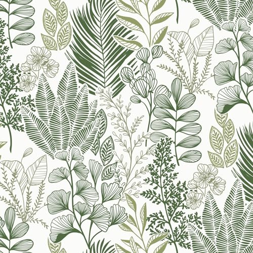 Fiula Papier Peint Autocollant Tropical Film Adhésif Pour Meubles 41CM x 5M Floral Mural Film En Vinyle Imperméable Bricolage Revêtement Salon