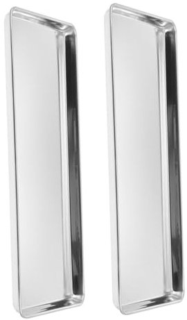 CATIEBYE 2pcs Vermicelli Steaming Plate Stainless Steel Rectangular Tray for Party Food Service