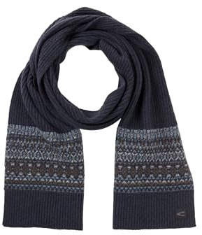 camel active Herren Strickschal aus reiner Wolle Navyblau, menswear-OS