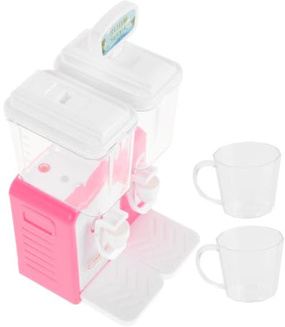 FUNNETOYU Mini Water Dispenser Toy for Kids, Small Pretend Water Dispenser Model, Pink Drinking Fountain Educational Role Play Toy for Children’s Summer Fun