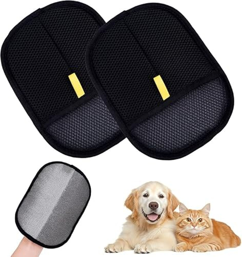 Generico Guanti Rimuovi Peli Animali, 2025 Nuovo Levapeli Guanti Elettrostatici, Double-Sided Pet Grooming Gloves, Guanti per La Cura del Pelo Riutilizzabili per Cuccia, Tappeti, Divani, Vestiti (2)