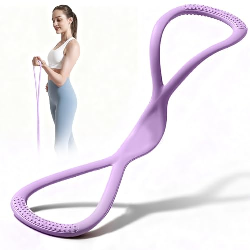 Umllpet chins-band – motståndsband, 8-format yoga-dragrep, motståndsband, pull-up-band i form av en 8, armträningsband för axelövningar, fitness, stretchmuskelträning (lila)