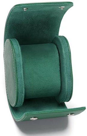Xqzbmt Leather Watch Roll Single Travel Watch Case,Watch Box for Men Women PU Leather Watch display Case,Holder,Organiser for Travel & Storage Green