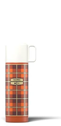 Thermos - Revival Orange Flask (500ml) - Premium Leak Proof Insulated Tea & Coffee Flask for Hot & Cold Drinks, Built-in Cup, Push Button Stopper, BPA-Free, Durable Steel