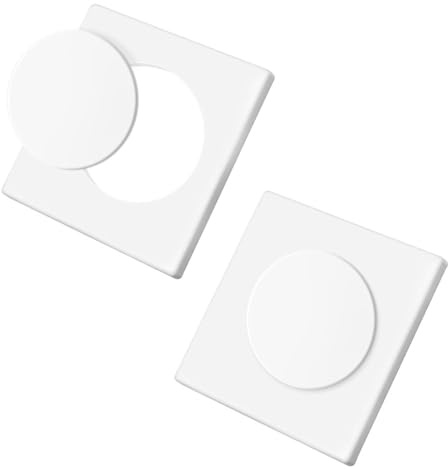 2Pcs Placa de Pared Decorativa,86 x 86 mm, Autoadhesivas Tapa Ciega Enchufe Pared, Cubierta para Enchufes con Orificio Extraíble para Enchufes o Interruptores no Utilizados(Blanco)