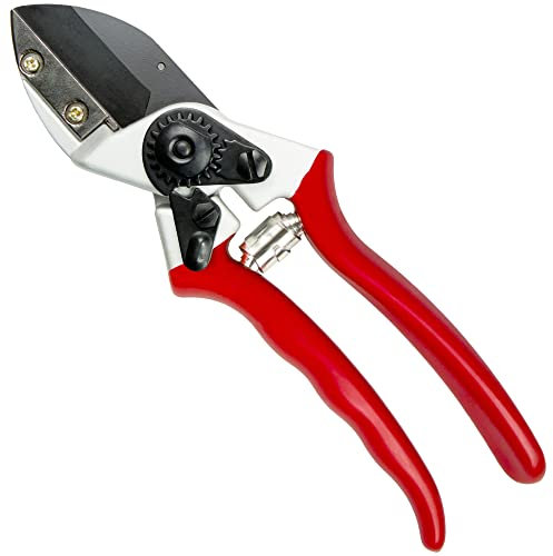 Darlac Expert Anvil Pruning Scissors – Garden Secatuers with a Large Cut Capacity and Slim Profile Handles – Razor Sharp - Anvil Design for Hard or Dead Wood - SK5 High Carbon Steel Blade, DP1035