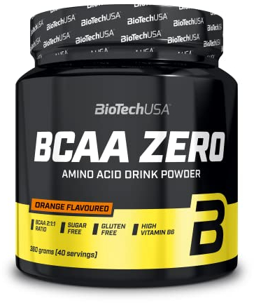 BioTechUSA BCAA Zero - Essentielles Aminosäurepulver | 6g BCAA mit Instant L-Leucin | Vegan | Zuckerfrei, Laktosefrei, Glutenfrei, 360 g, Orange