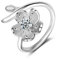 BROWOL Damen Ringe 925 Sterling Silber Süß und Schön Kirschblüten Hypoallergen Verstellbaren Ringe Trauringe Verlobungsring Paar Ringe