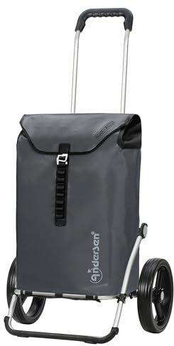ANDERSEN Einkaufstrolley - Royal Shopper Ortlieb anthrazit 49 L Handwagen, wasserdicht, wetterfest, Aluminium, klappbar, leise Räder