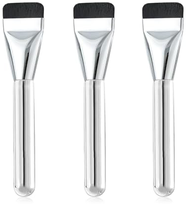 FAINCA 3 Stück Flacher Leichter Foundation Pinsel, Ultra Dünn Foundation Brush, Make Up Pinsel Flach Faserhaar Gesichtsbürste, Ultra Thin Foundation Brush, zum Anmischen von Flüssiger Foundation