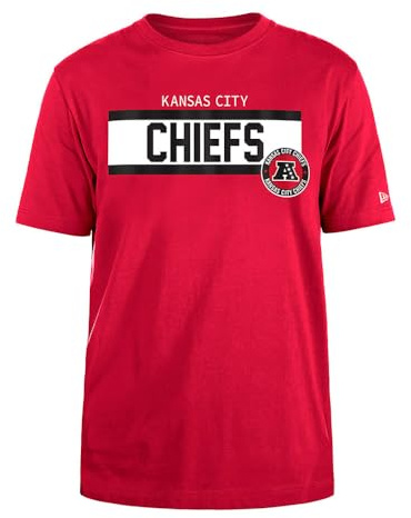 Kansas City Chiefs Unisex NFL Regular High Density Ink Screenprint Front Graphic Original Team Color T-Shirt, Rot, L EU