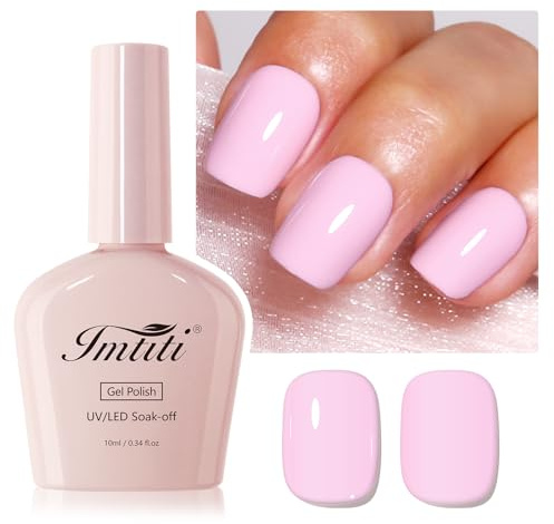 Imtiti Baby Pink UV Nagellack, Barely Rosa UV LED Gel Nagellack, Langanhaltend, Nail Art Maniküre Salon DIY zu Hause(10ML)