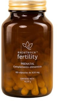 Excellence Vitaminas Prenatales - Formula completa de vitaminas, minerales esenciales y antioxidantes para antes, después y durante el embarazo y lactancia - 60 Cápsulas