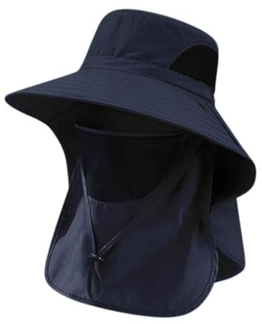 NLAND Solhatt herr fiskarhattar andningsaktivt skydd unisex vandring hatt med avtagbart nackskydd