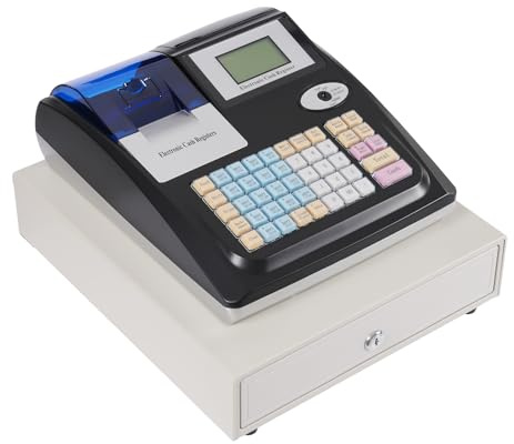 panfudongk Electronic Cash Register with Dual Screens and Built-in Printer for Stores and Supermarkets, a Complete POS System for Restaurants and Small Businesses, 10000 PLUs and 36 Departments