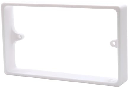 2-Gang Socket Spacer. Double Back Box Extender for UK Sockets (White, 20mm)