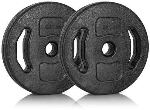 Ultrasport Set Juego de Discos de Pesas, 20 kg, Hantelscheiben, Schwarz, Negro
