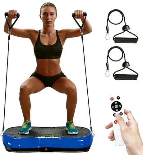 bigzzia Vibration Plate Exercise Machine, Vibration Plate for Weight Loss, Vibration Plate for Lymphatic Drainage Home Training and Shaping (Indigo)