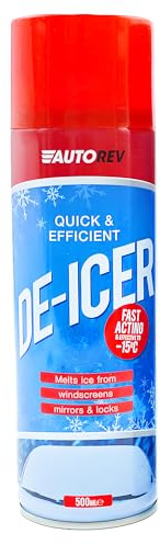 ANGIX 1 x 500ml Tetrosyl Europe De-icer Spray for Car Windscreen - Fast Acting Melts Ice for Windows Snow Spray, Mirrors, Car Deicer, Defroster, Deicer Kit - Operates at 15°c, Prevents Re-freezing