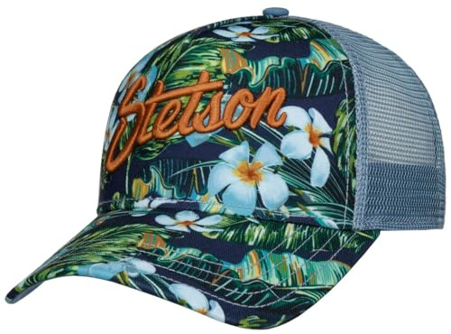 Stetson Casquette Trucker Hawaii Flower Femme/Homme - de Baseball Mesh Snapback, avec Visiere, Visiere Printemps-ete Ete