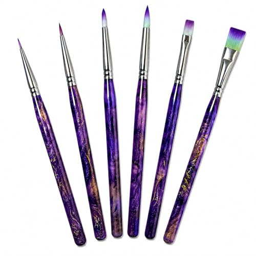 ARTGOTO 6 Pezzi Set Pennelli per Dipingere con i Numeri Adulti, Pennelli di Precisione Professionali con 4 Punte Tonde e 2 Piatte per Acrilico, Acquerello, Gouache, Olio, Miniature, Modellismo
