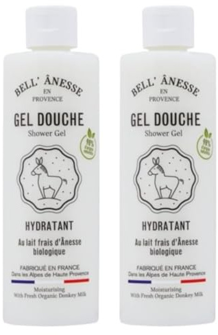 Bell Ânesse Provence Gel Douche au Lait d’Ânesse Bio – Soin Nettoyant & Hydratant – Peaux Sèches et Sensibles (Lot de 2)