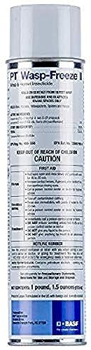 BASF PT Wasp-Freeze Insecticide for Wasp, Hornet, Yellowjacket & Spider Killer, Quick Knockdown Spray, Indoor or Outdoor Use, 17.5 oz