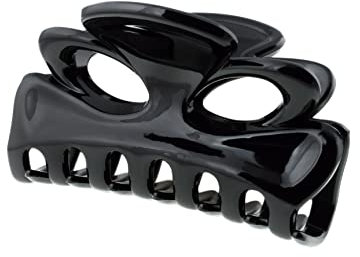 Righe e Pois - PINZA CM 07 FIOCCO NERA - pinza per capelli con artigli in plastica nera lucida - liscia non strappa i capelli