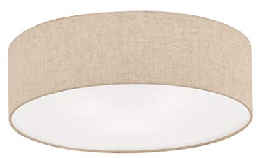 Fischer & Honsel Große Deckenleuchte THOR mit Lampenschirm Leinen Beige, Ø 60cm, Sandfarben