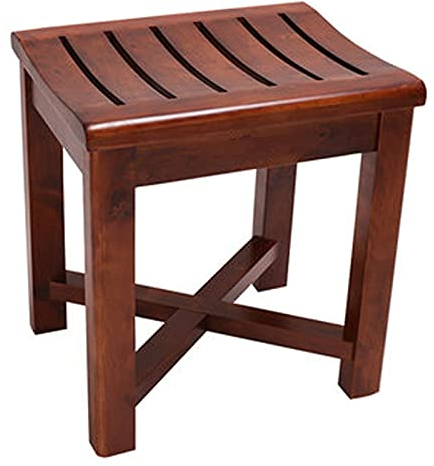 RTY-BY Holz Badezimmerbank Sitz, Holz Wasserfest Duschbank Badhocker Dusche Sitzbank Badezimmerhocker Für Senioren Erwachsene rutschfeste Badewanne Fußstütze Bad Stuhl, Kapazität 250kg