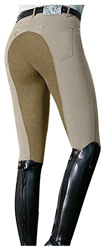 KBOPLEMQ Reithose Reitleggings Damen Mädchen Sport Leggings Blickdicht mit Handytasche und Kniebesatz für Reiter Leicht Reithosen Mit Vollbesatz Reitsporthose Sport