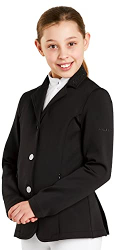 Harry Hall Horse Riding Show Jacket for Kids, Childrens Elegant Equestrian Competition Jackets - Black - 9-10 Years