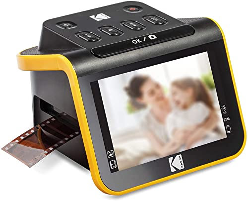 Escáner de películas y diapositivas, Escáner de películas digitales con pantalla LCD de 5, Convierte negativos y diapositivas en color y en blanco y negro Películas de 35 mm, 126, 110 a fotos digital