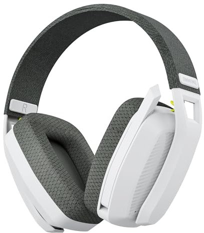 BINNUNE BW06 Cascos Gaming Inalambricos, Auriculares Gaming Inalambricos de 2.4G para PS5, PS4, PC, NS, Cascos PS5 con Sonido Estéreo Auriculares con Microfono, Duración 60Hr+,Gris